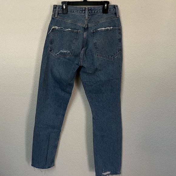 AGOLDE | Classic Jamie High-Rise Tapered Distressed Wash Denim Jeans | Size 25 - Picture 10 of 16